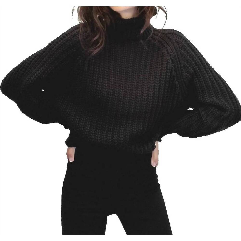 NEW LBLC THE LABEL jules chunky knit sweater in black